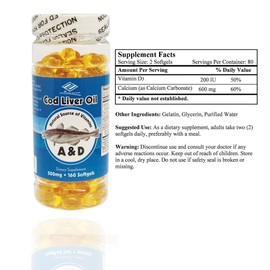 Cod Liver Oil (160 Softgels / 500 Mg)