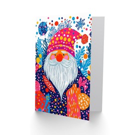 Wee Blue Coo Greeting Card Modern Folk Art Garden Gnome Vibrant Colourful Blank For Him Or Her Art Xmas Christmas Card