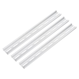 sourcing map DIN Rail Slotted Aluminum Mounting Guide 12 Inch x 1.4 Inch x 0.3 Inch for Equipment Installation Pack of 3 Pcs