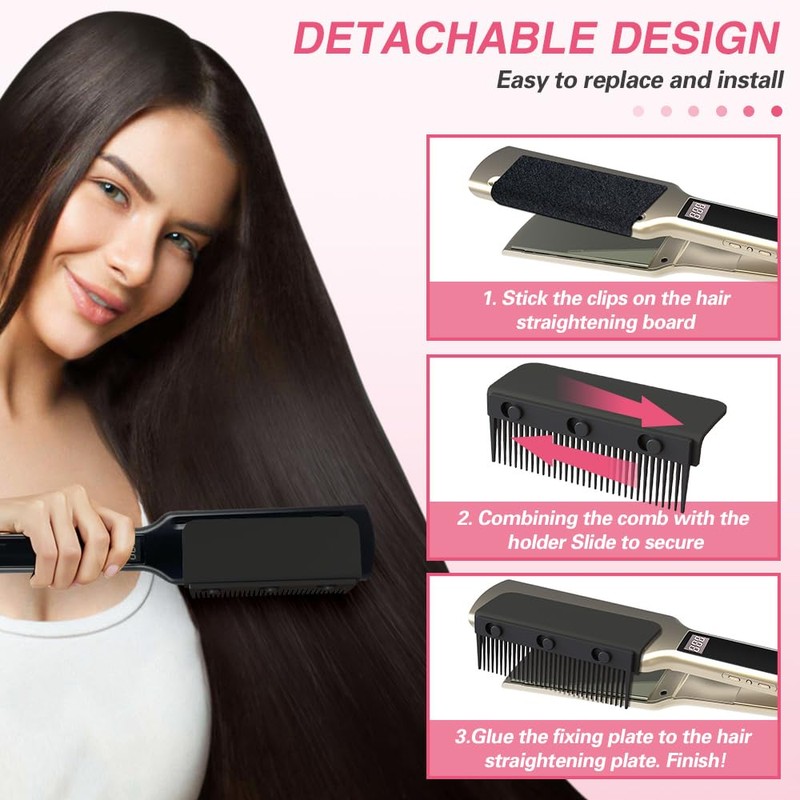 LaughYee Flat Iron Comb Attachment, 3.94 x 2.05 inches, Plastic,