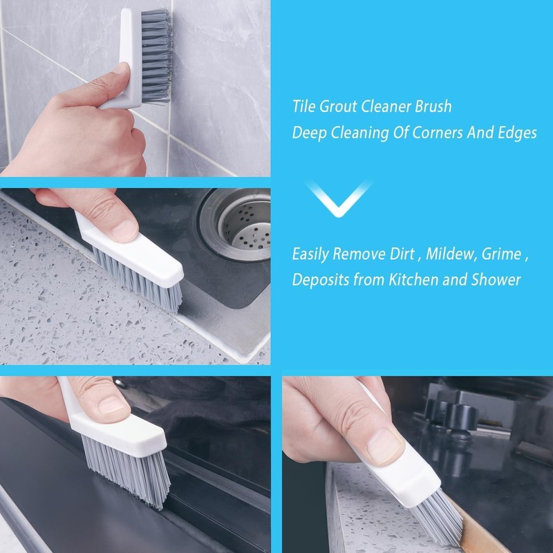 Lumkew Grout Brush Cleaning,Hard Bristle Grout Cleaner for Tile Floors,Bathroom