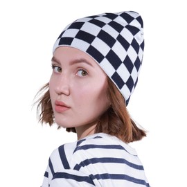 SENMAY Beanie for Men Women Warm Winter Hats Acrylic Knit Cuffed Beanie Slouchy Kint Grid Beanies Hats Men Skull Cap Ski Hat Unise