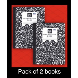 Pen+GEAR 2pk Pen + Gear Marbled Composition Book: Wide Ruled,100 Page,bound,bla