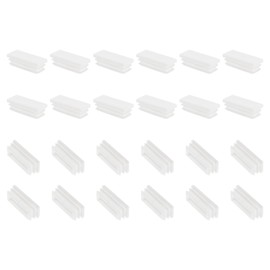 PATIKIL Rectangle Plastic Plug, 24 Pcs 2 x 0.8"/50 x 20mm Tubing Insert End Caps Plastic Plug Cap for Rectangle Tubes Chair Legs Furniture Metal Tubing Hardware Plugs Fences, White