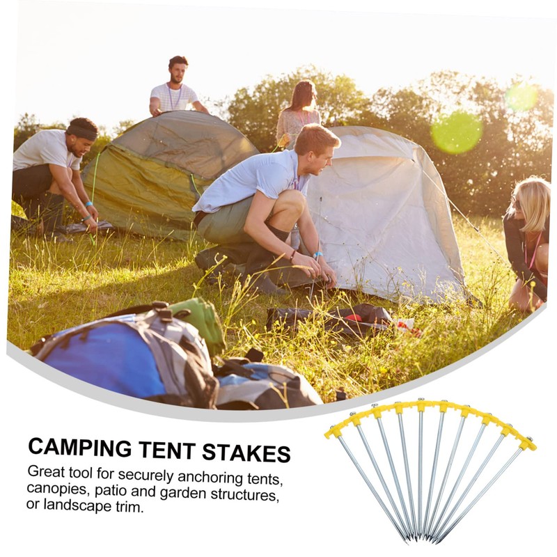 CORHAD Camping Tent Stakes Large Head 10pcs Steel Ground Nails