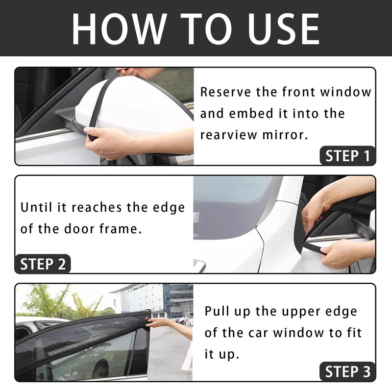 2 PCS Car Window Shades for Baby, Universal Stretchable Window