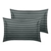 MOONLIGHT20015 Single Duvet Cover Set Reversible Stripes Satin Bedding Set