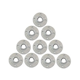 Galvanized Malleable Iron Pipe Floor Flanges Fittings with Four Holes Threaded FNPT 3/4 in. Pack of 10