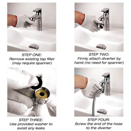 Tragbares Bidet Handbrause Set | Messing, Shattaf-Wasserhahn-Umsteller, Anschluss an Badezimmer-Mischbatterie | شطافة تواليت | Handbrause für Waschbecken, Halterung & 2 m langem Schlauch