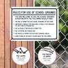 School Grounds Rules Sign, 10x7 Inches, 55 mil Thick HDPE