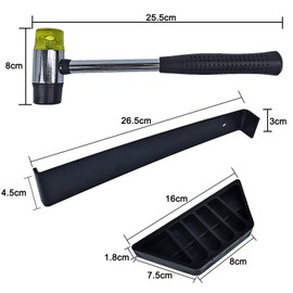 Laminate Wood Flooring Installation Kit Laminate Flooring Tools with Tapping Block, Pull Bar, Mallet and 20 Spacers (A)