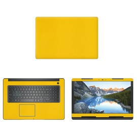 Decalrus - Protective Decal for Dell G3 17 3779 (17.3" Screen) Laptop Yellow Carbon Fiber Skin case Cover wrap CFdellG317_3779Yellow