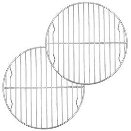 E-far 9 Inch Round Canning Steaming Racks, Stainless Steel Round Baking Cooling Rack Set of 2, Multi-Purpose for Air Fryer Pressure Cooker, Dishwasher Safe
