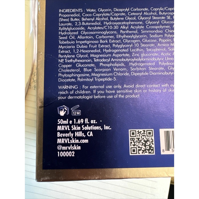 MRVL HA Hydrafill Cream Skin Regeneration Blue Scorpion Peptide-50 ML