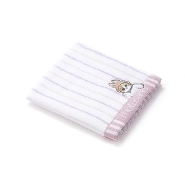 Towel Museum 43-0071080 Mofusand Striped Wash Towel, Purple, Rabbit Cat Cute, Approx. 13.4 x 13.8 inches (34 x 35 cm)