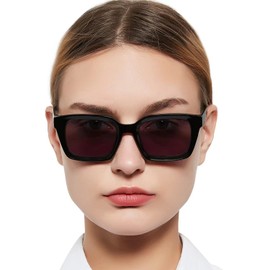 OCCI CHIARI Womens Sunglasses Stylish Outdoor Glasses for Women U V400 Sunlight Glasses Medium Square Outdoor Glasses Spring Hinge (Black)