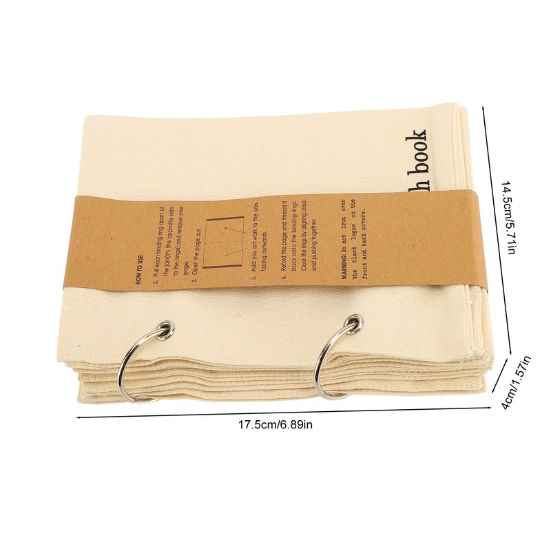 lvifloae Blank Fabric Sketchbook Art Journaling Fabric Sketch Book Linen