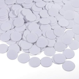 Coopay 1-1/5 inch Plastic Learning Counters Disks Bingo Chip Counting Discs Markers for Math Practice and Poker Chips Game Tokens, 200 Pieces(White)