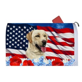 Yellow Labrador - Best of Breed Patriotic Dog Breed Mail Box Cover