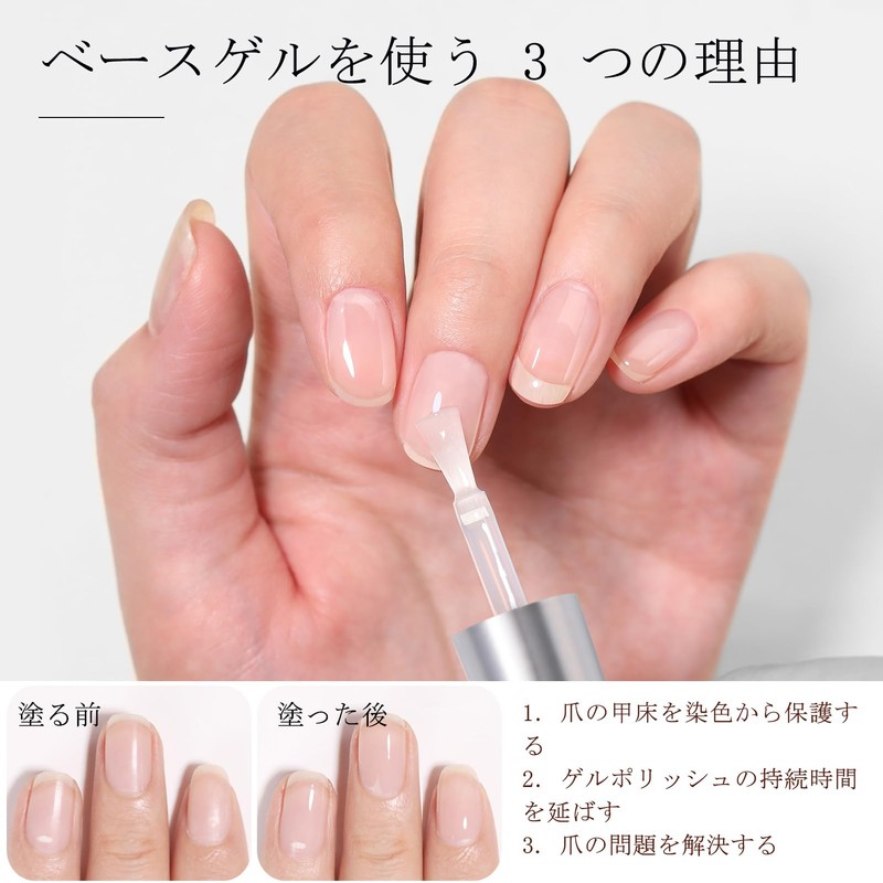 BORN PRETTY Gel Nail Top Coat, Base Coat, 0.5 fl