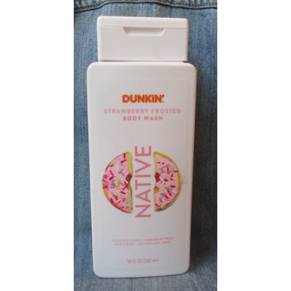Native DUNKIN STRAWBERRY FROSTED Body Wash 18oz Limited Edition Soap