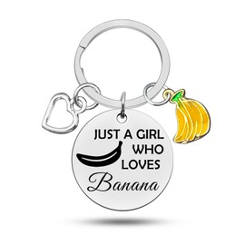 Heigebi Banana Gifts for Women Men Banana Keychain Charm Banana Lover Gifts for Women Girls Banana Themed Gifts for Daughter Sister Teen Girls Banana Lover Christmas Birthday Gift