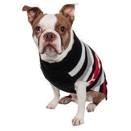 Pet Life ® Dog Patterned Stripe Fashion Ribbed Turtle Neck Pet Sweater
