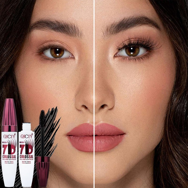 7D Mascara Ultra Black Volumizing & Lengthening, Waterproof Smudge Proof,
