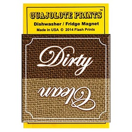 Dishwasher Magnet Clean Dirty Sign, Strong Clean and Dirty Magnet for Dishwasher (Vintage Burlap)