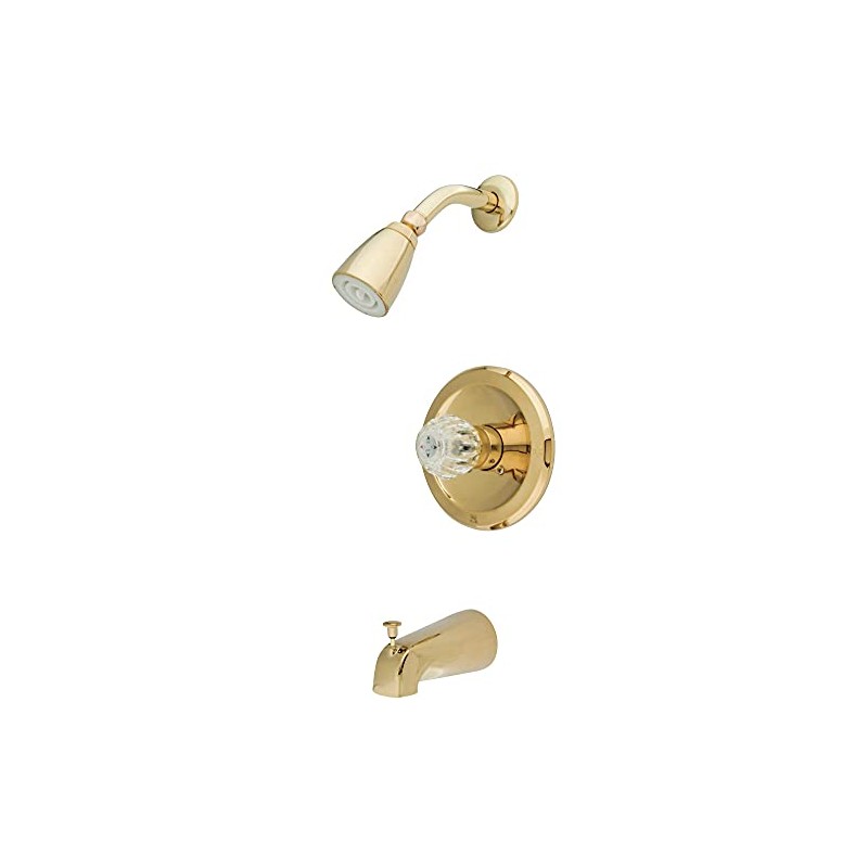 Kingston Brass KB532 Single Acrylic Handle Tub and Shower Faucet,