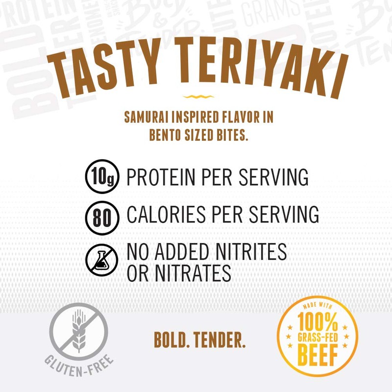 Perky Jerky Tasty Teriyaki 100% Grass Fed Beef Jerky, 1oz