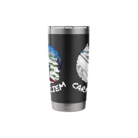 Funny Powder Skiing Carpe Skiem Stainless Steel Insulated Tumbler