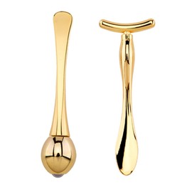 Healvian 1Set Eye Massage Sticks with Face Mask Spoon Dual Ended Beauty Roller for Application and Eye Care Portable Shaped Tool for Reducing Eye Puffiness and Enhancing