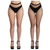 CHRORINE 2 Pack Fishnet Stockings Women High Waist Tights 2