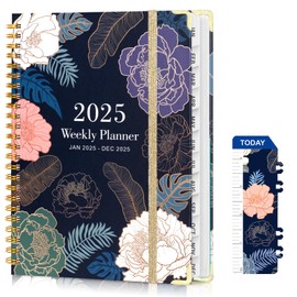 Agenda 2025, Organizador Diario, Semanal y Mensual,Pasta Dura con Espiral con Bonito Marcapáginas Cuaderno, Tamaño A5 (217 * 158mm) Perfecto para Escuela,Oficina y Hogar
