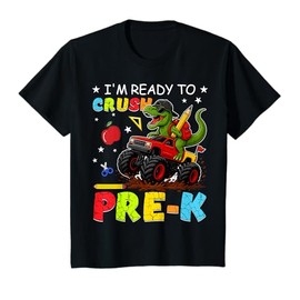 Kids Ready To Crush Pre-K PreK Dinosaur First Day Of School Boy T-Shirt