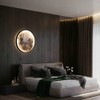 Aeyee Modern Moon Wall Sconce Lighting, Dimmable Nightlight with Remote