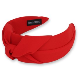 CURASA Knotted Headband for Women Red Headband Wide Headbands Non Slip Top Knot Hairband Fashion Hair Accessories for Women Girls