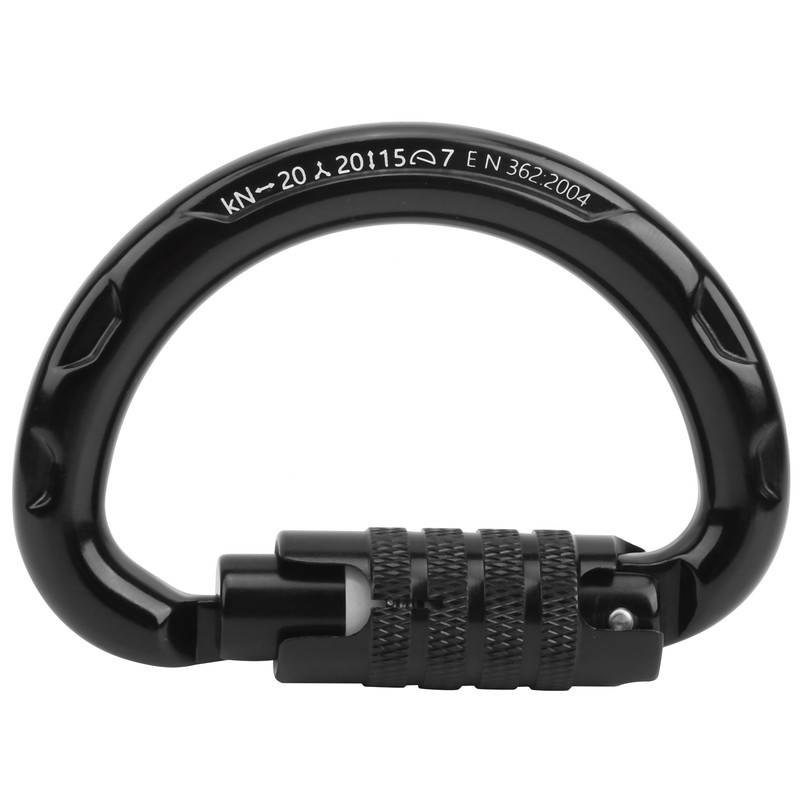 Outdoor SemiCircle Auto Locking Carabiner Mountaineering Climbing Aluminum Clip Hook(Black