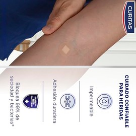 Curitas Venditas Adhesivas Transpiel Surtidas, resistentes al agua y adherensia duradera, protegen la herida contra la suciedad y bacterias, 20 piezas
