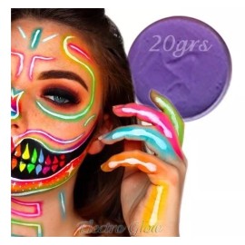 Electro Glow Maquillaje Base Agua Violeta Pintacaritas Body Paint 20 Gr