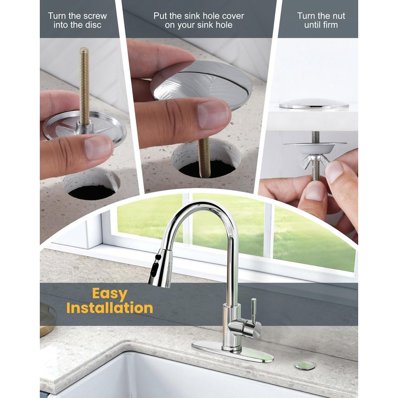 Kitchen Sink Hole Cover, Faucet Hole Cover for Kitchen Sink,