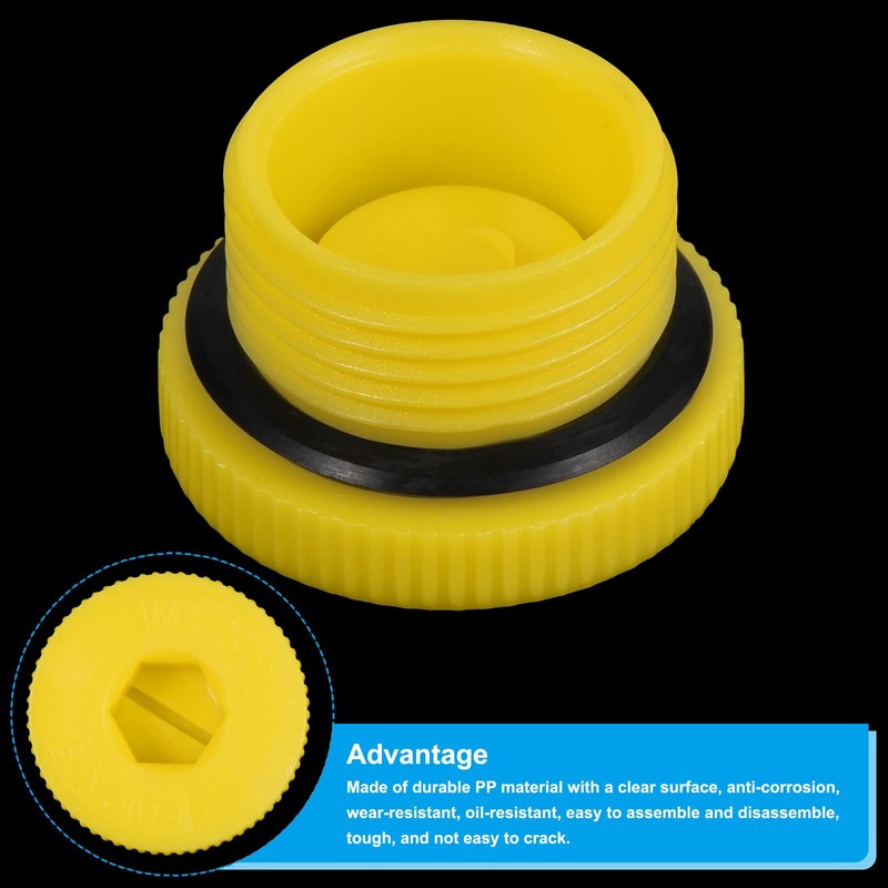 PATIKIL Retención Tapones M22x1.5, 5 Paquete PP Plástico Macho Roscado