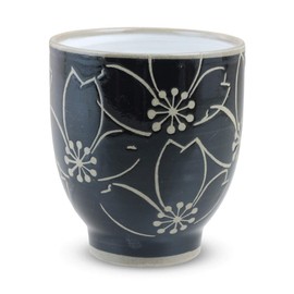 Ctoc Japan 793441 Tea Cup, Black, Φ2.8 x 3.1 inches (7.2 x 7.9 cm), Cup, Hasami Ware, Kohiki Kuromaki Sakura