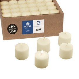 Royal Imports Votive Candle, Unscented Ivory Wax, Box of 72, for Wedding, Birthday, Holiday & Home Decoration (10 Hour) by Royal Imports