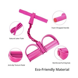 Versatile Fitness Resistance Bands with Foot Pedals - Multi-Functional Exercise Tension Ropes for Home Workouts, Durable NBR Foam & Natural Latex Material