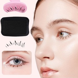 Black Eyelash Stamps Tool, False Eyelashes Silicone, L+R Double Sided Eyelashes Prints, DIY Lower Lashes Extensions Natural Look for Make Up Beginner, False Eyelashes and Adhesives, False Eyelashes