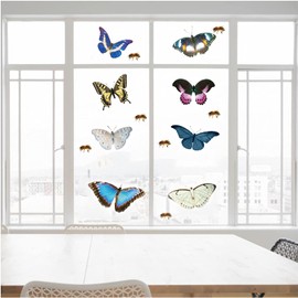 40 Butterfly Stickers, Anti-Collision Window Stickers, Window Stickers, Butterfly Window Stickers, Protection Against Bird Strike, for Bathroom, Bedroom, Kitchen