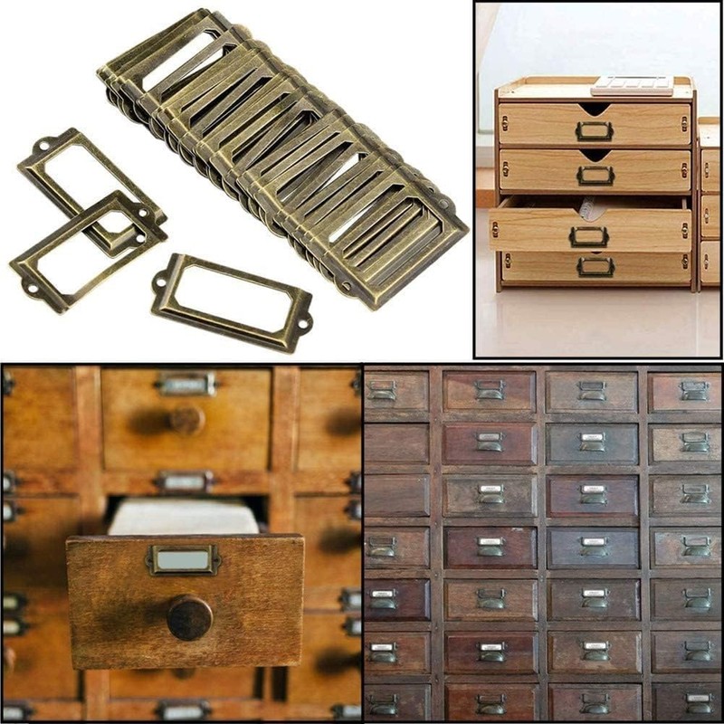 Clever Organization 30 Pack Antique Bronze Label Holders for Home