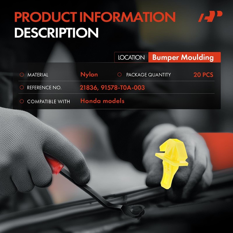 A-Premium 20PCS Nylon Retainer Clip Fasteners Compatible with Honda CR-V